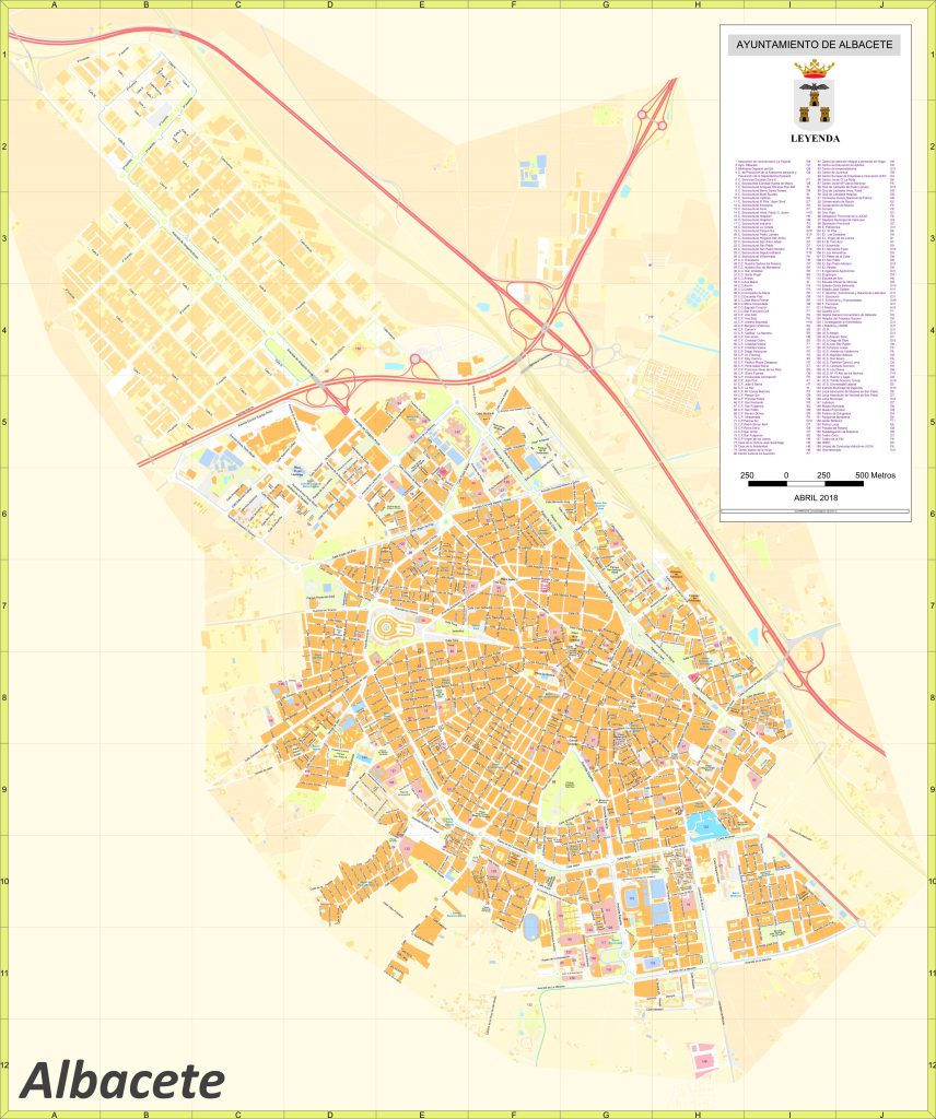 Mapa de la ciudad de Albacete.
