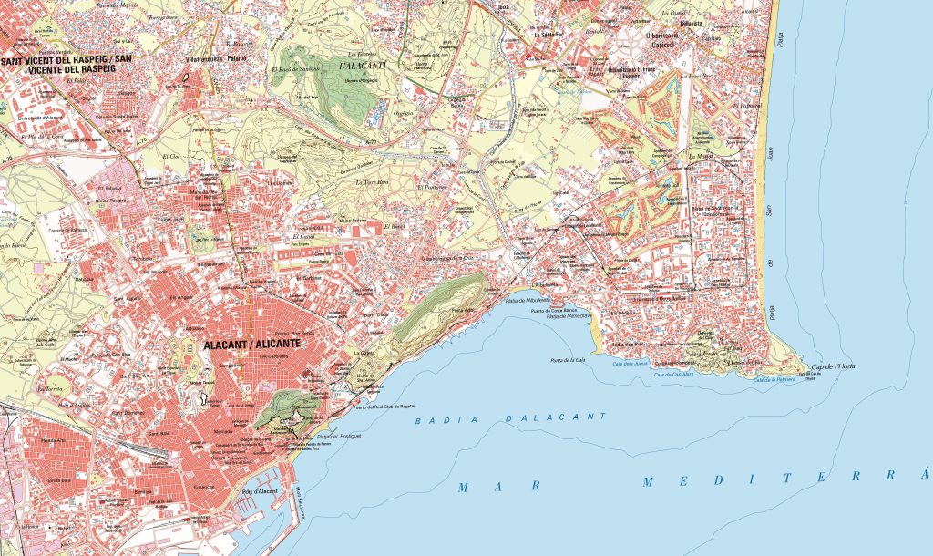 Mapa de la ciudad de Alicante.