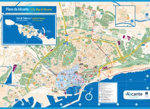 Mapa turístico de la ciudad de Alicante