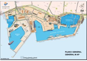 Plano de las darsenas del Puerto de Alicante.