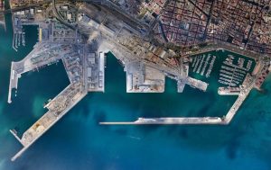 Vista aérea del puerto de Alicante.