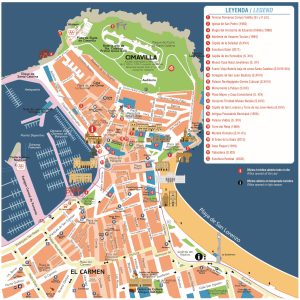 Plano del casco antiguo de Gijón.