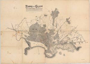 Plano de la ciudad de Gijón en 1910