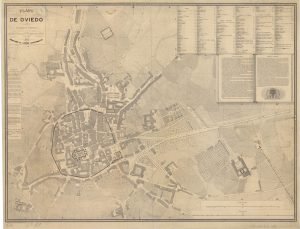 Mapa de Oviedo de 1853 (Asturias, España)