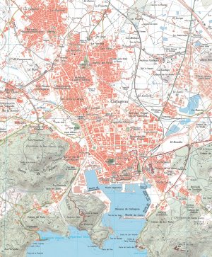 Mapa de la ciudad de Cartagena (España)
