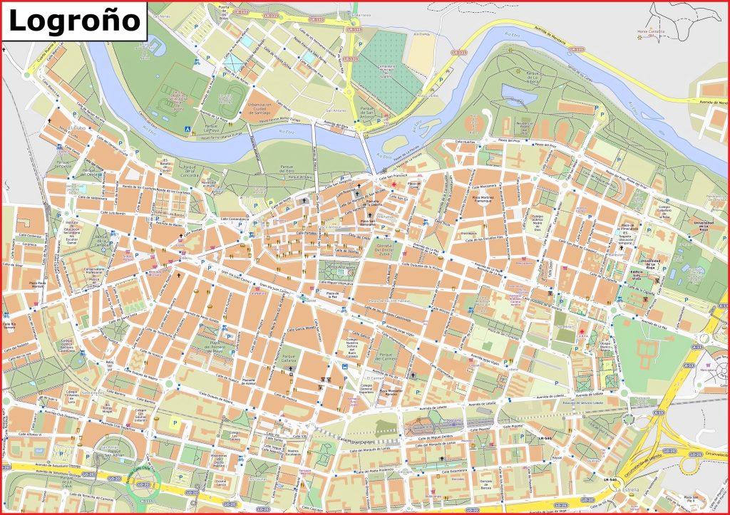 Mapa de la ciudad de Logroño (España).