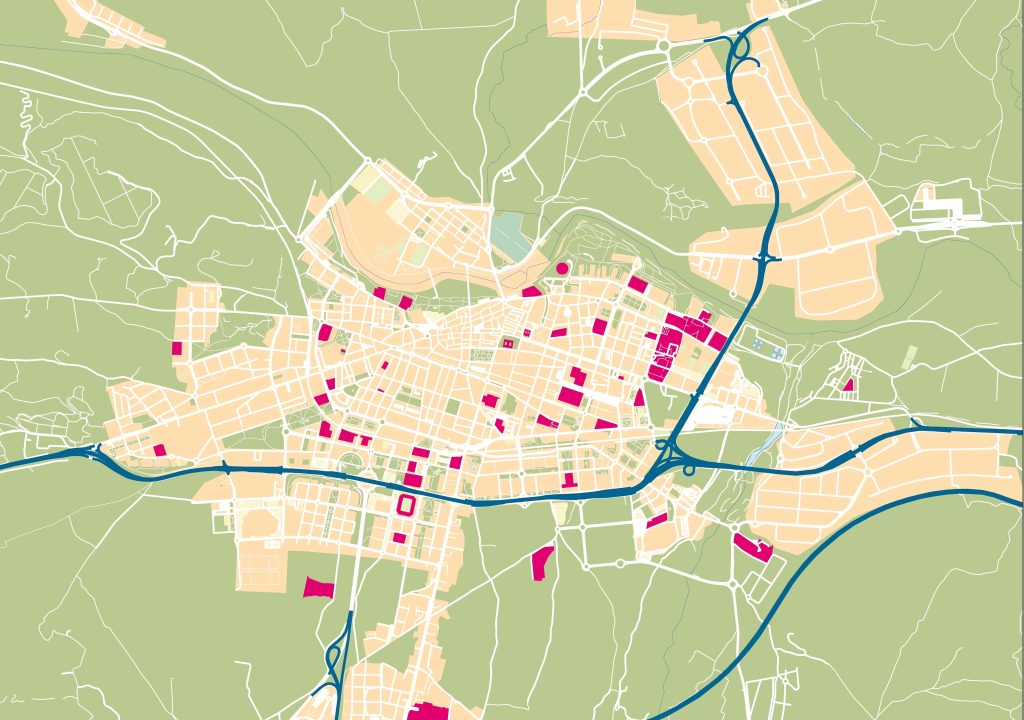 Mapa mudo de Logroño.