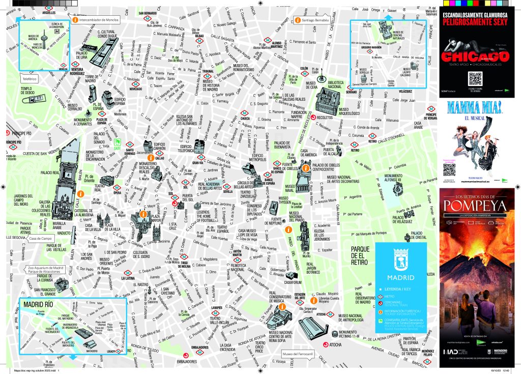Mapa turístico de la ciudad de Madrid.