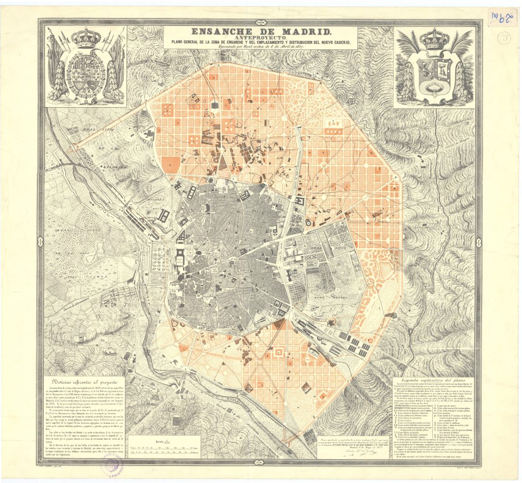 Plano del Ensanche de Madrid 1861.