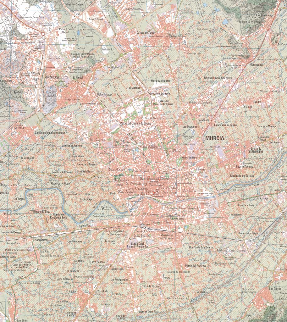 Mapa de la ciudad de Murcia.