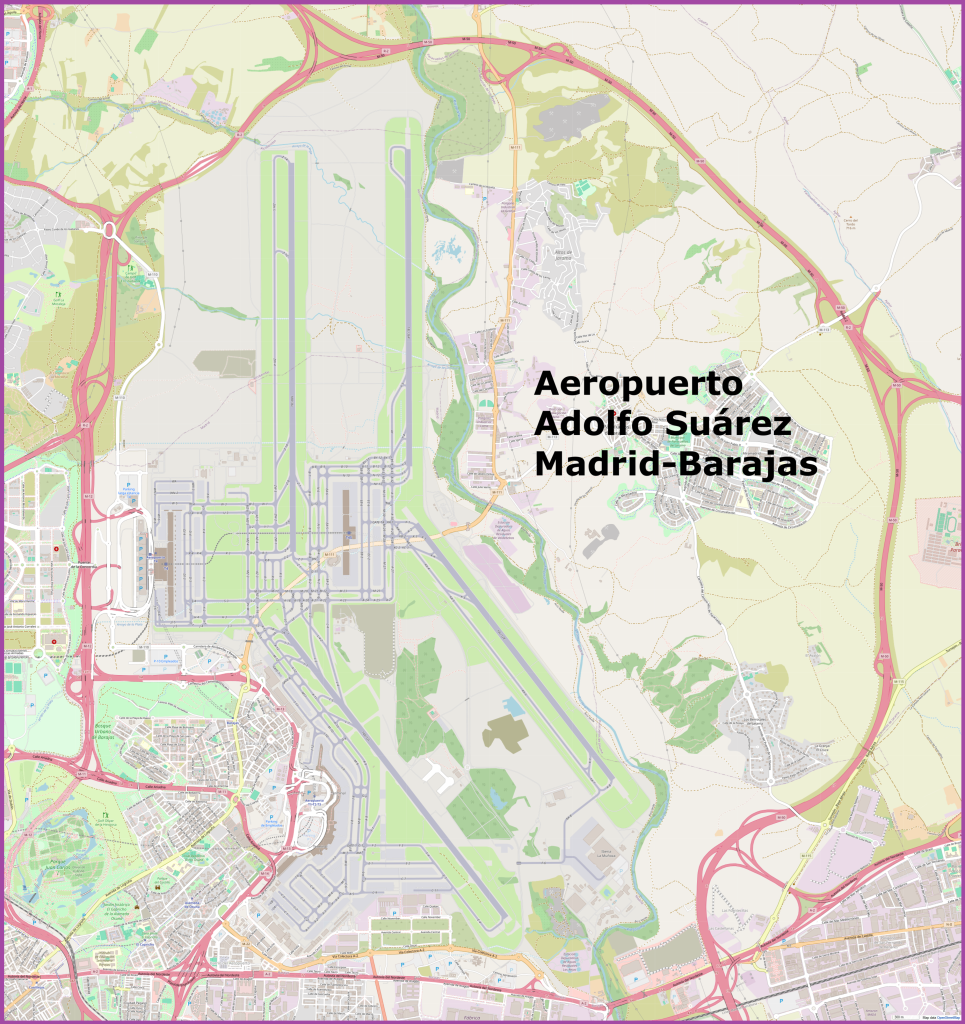 Plano del Aeropuerto Adolfo Suárez Madrid-Barajas.