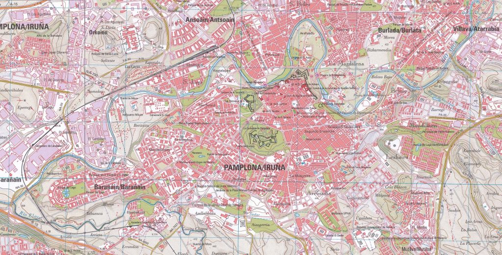 Mapa de Pamplona.
