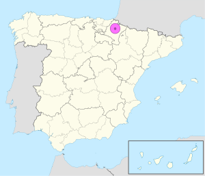 Mapa de ubicación de Pamplona en España.