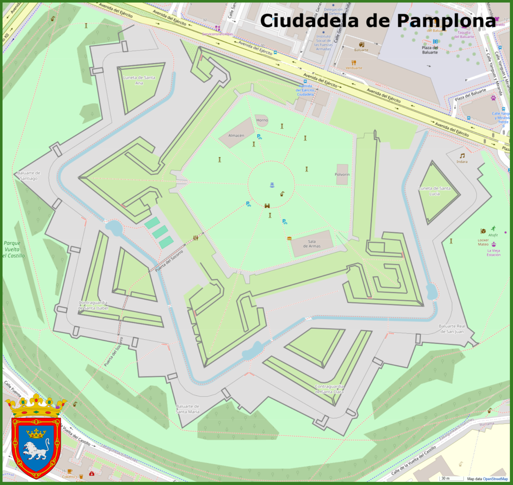 Plano de la ciudadela de Pamplona.