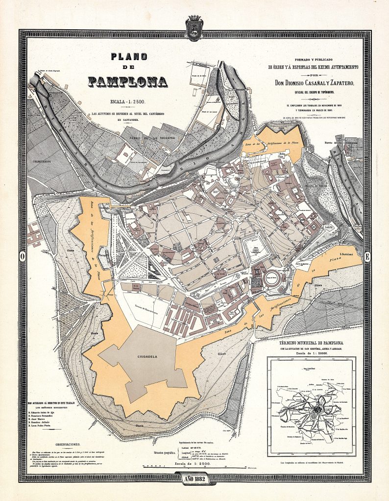 Plano de Pamplona 1882.