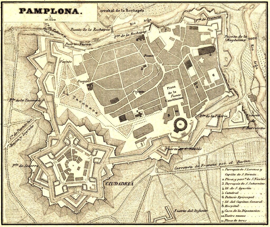 Plano de Pamplona 1861.