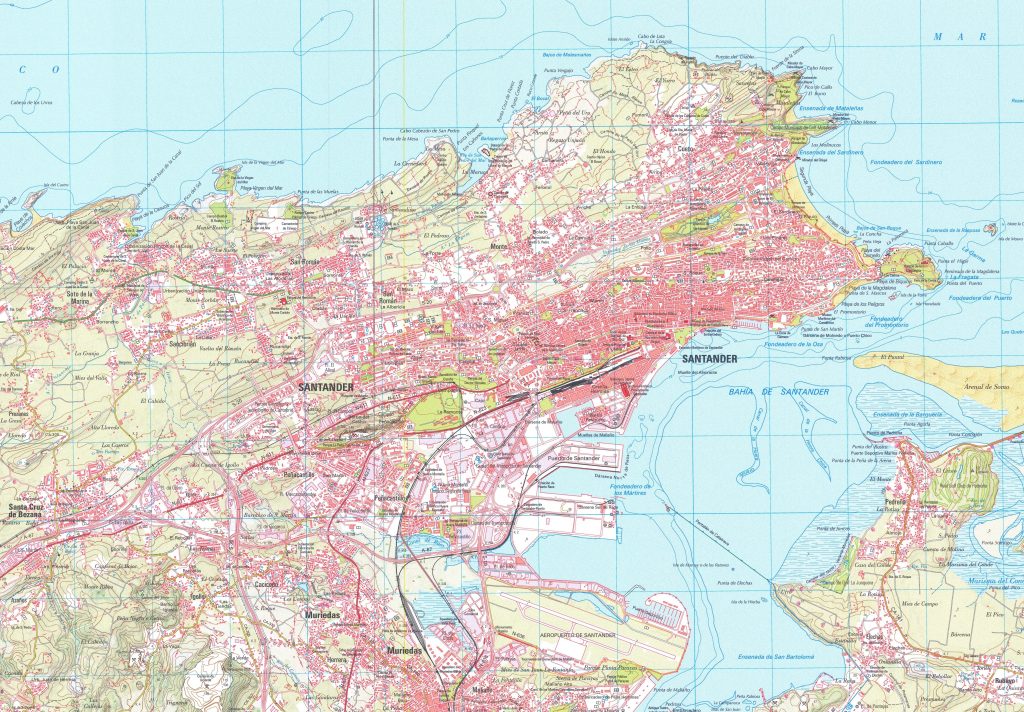 Mapa de la ciudad de Santander.