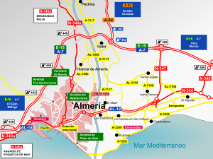 Accesos por carretera a la ciudad de Almería