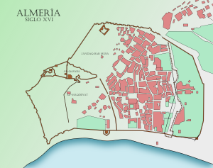 Plano de la ciudad de Almería en el siglo XVI