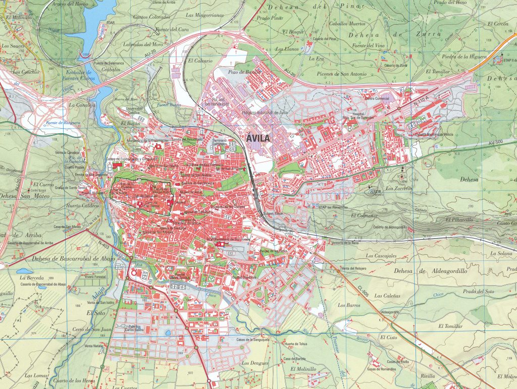 Mapa de la ciudad de Ávila.