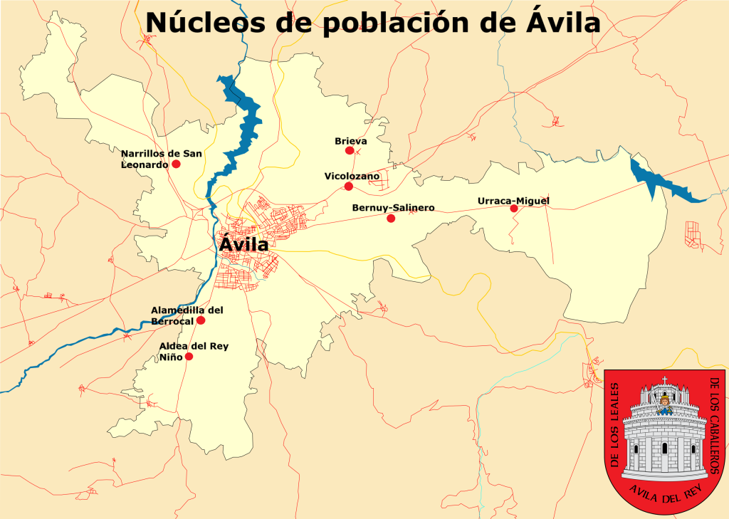 Mapa del municipio de Ávila.