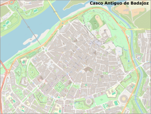 Plano del Casco antiguo de Badajoz