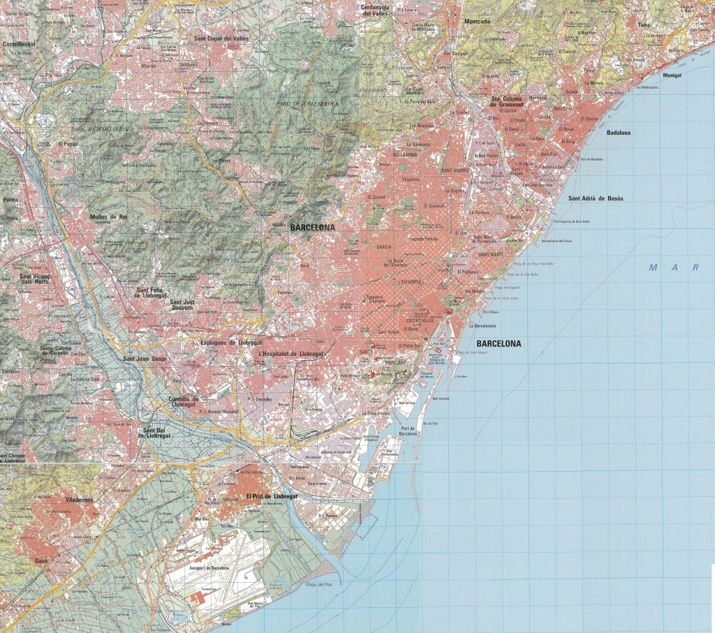 Mapa de la ciudad de Barcelona.