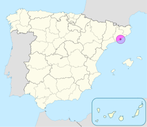 Mapa de ubicación de Barcelona en España. Mapa de ubicación de Barcelona en España.