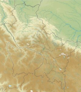 Mapa físico en blanco del departamento del Cuzco.