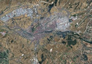 Vista satelital de la ciudad de Burgos.