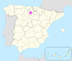 Mapa de ubicación de Burgos en España.