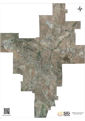 Ortofoto de la ciudad de Cáceres