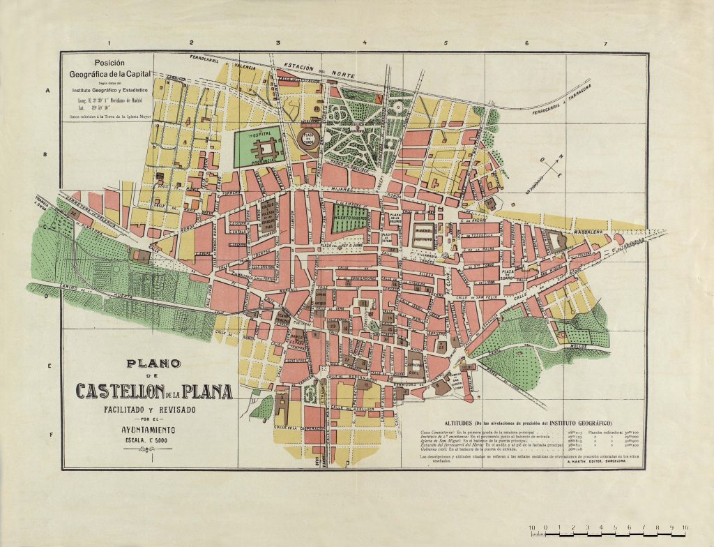 Plano de Castellón de la Plana de 1918.
