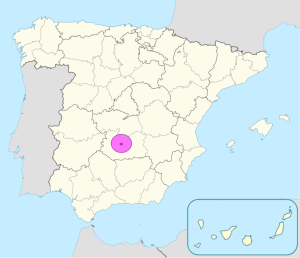 Mapa de ubicación de Ciudad Real en España.