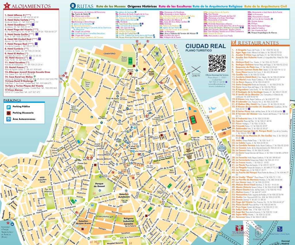 Plano turístico de Ciudad Real.