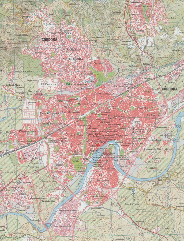 Mapa de la ciudad de Córdoba (España).