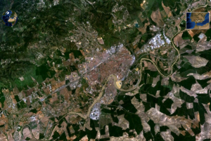 Vista desde satélite de Córdoba, España.