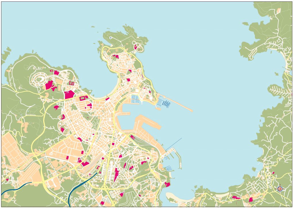 Mapa mudo de La Coruña.