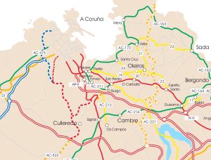 Accesos por carretera a La Coruña