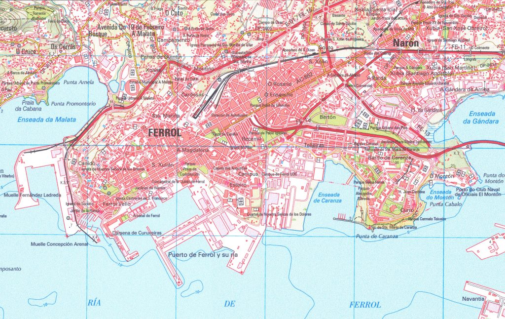 Mapa de Ferrol.