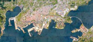 Vista satelital de Ferrol. Vista satelital de Ferrol.