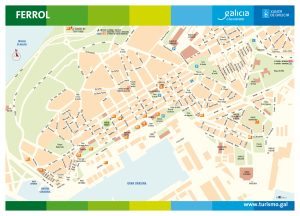 Plano turístico de la ciudad de Ferrol