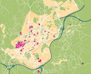 Mapa mudo de Santiago de Compostela
