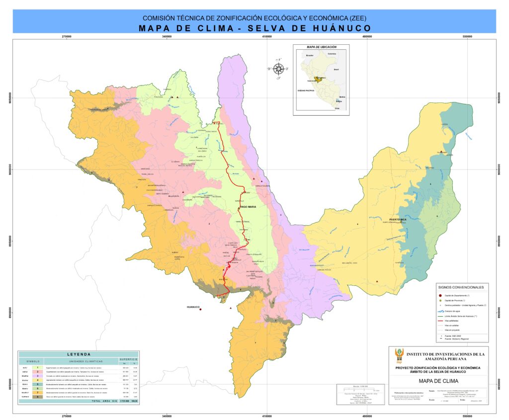 Rupa Rupa Mapa Geografía del departamento de Huánuco - Galería de mapas