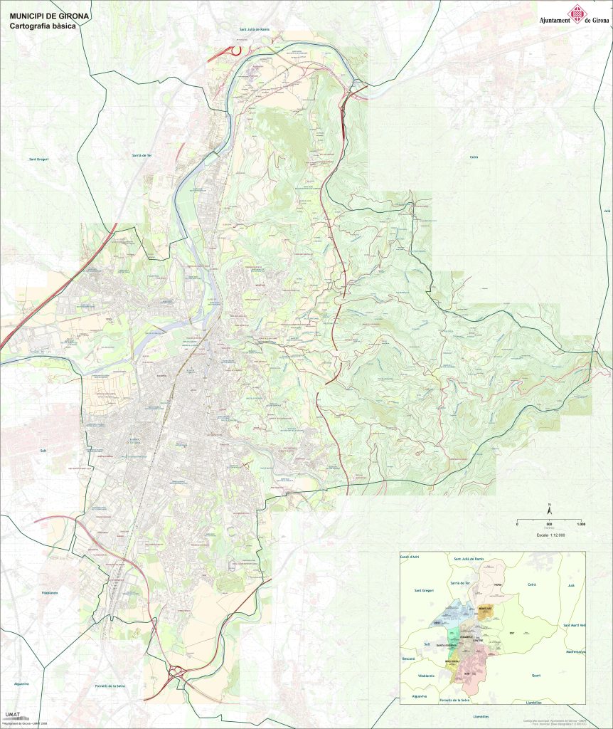 Mapa de la ciudad de Gerona.