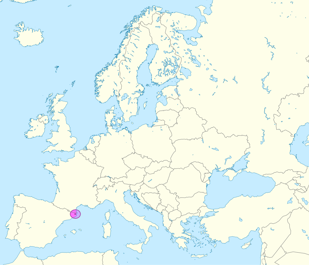 Mapa de ubicación de Gerona.