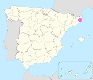 Mapa de ubicación de Gerona en España.