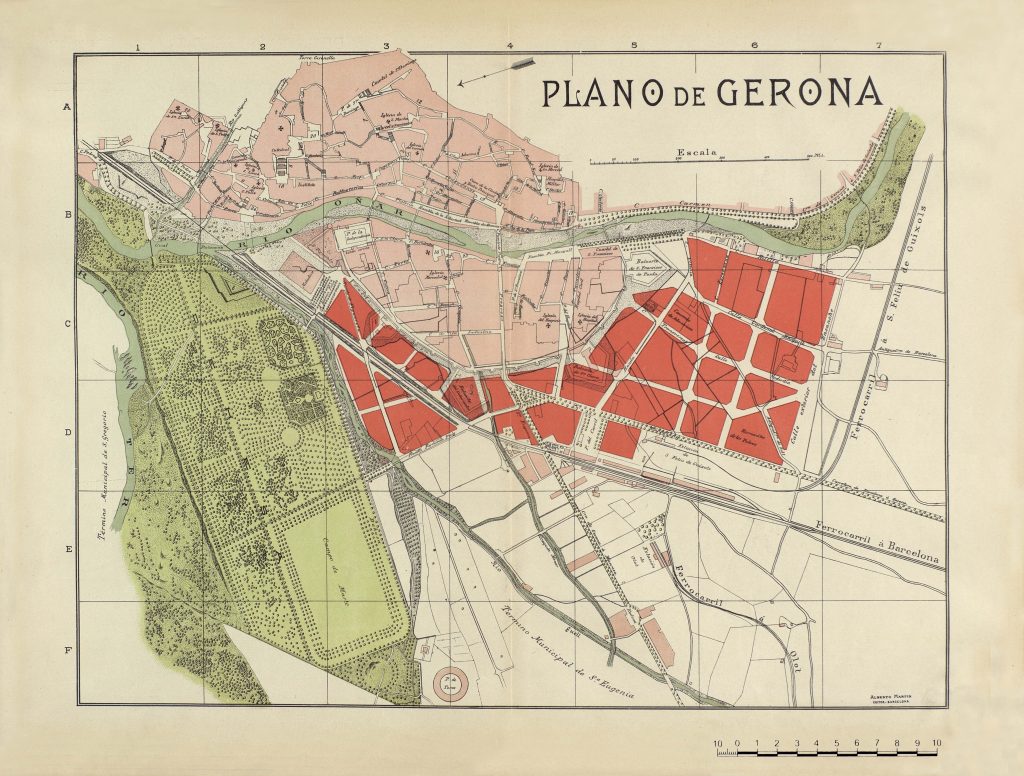 Plano de Gerona de 1910.
