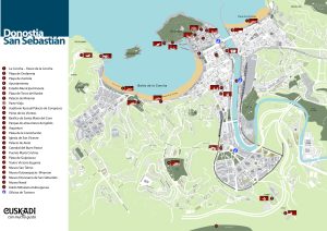 Plano turístico de la ciudad de San Sebastián (Guipúzcoa)