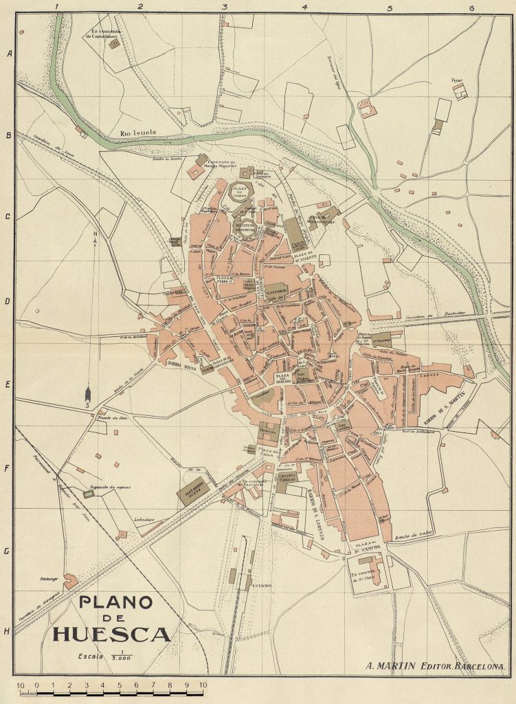 Plano de Huesca de 1918.